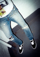 Load image into Gallery viewer, Blue Studded Denim

