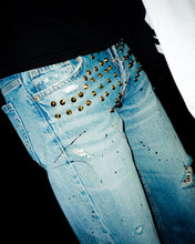 Load image into Gallery viewer, Capri Studded Denim
