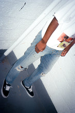 Load image into Gallery viewer, Blue Studded Denim
